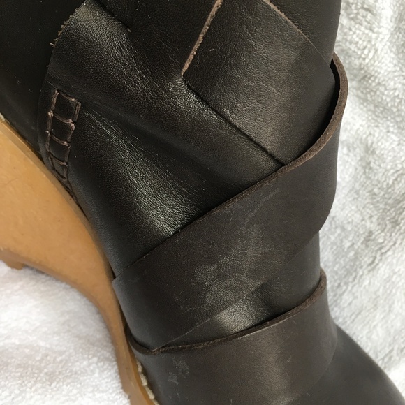 See by Chloe Alexa Cross Hatch Wedge Boots 38.5 - Picture 4 of 9